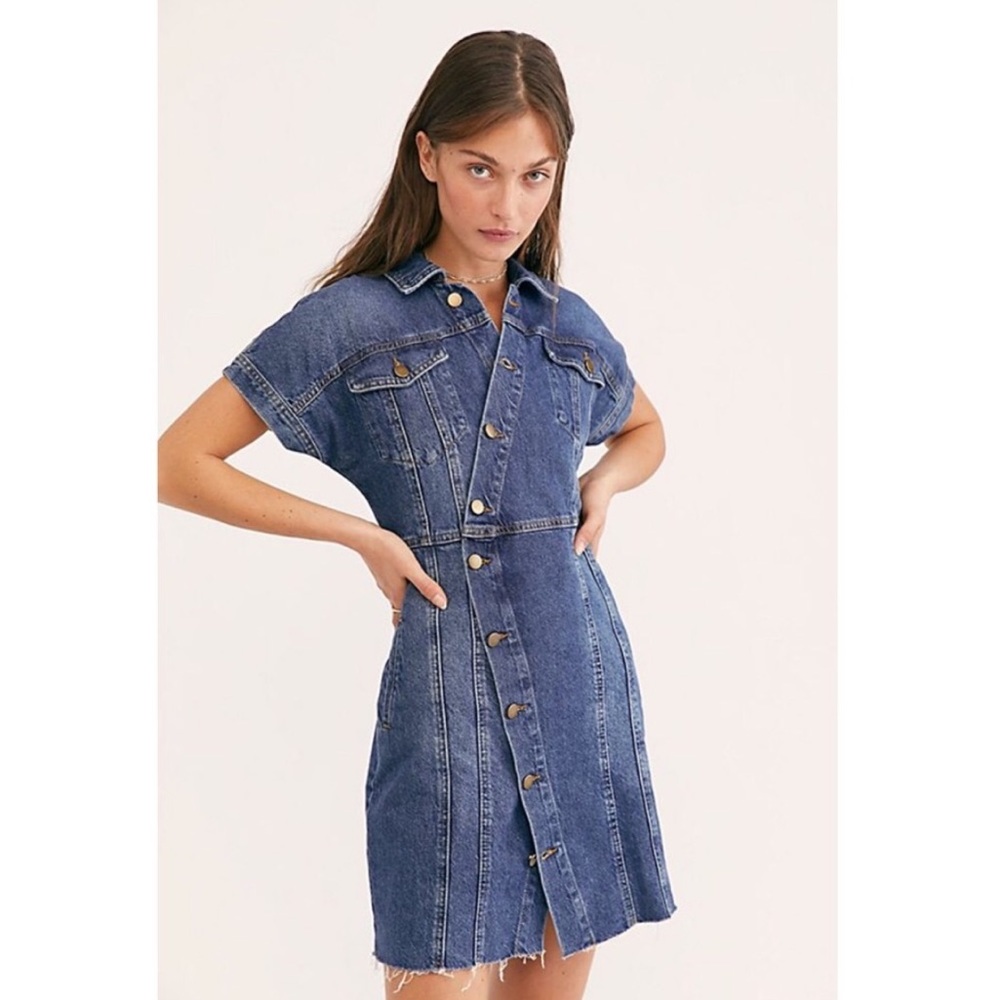 Free People The City Denim Mini Dress